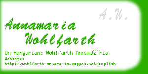 annamaria wohlfarth business card